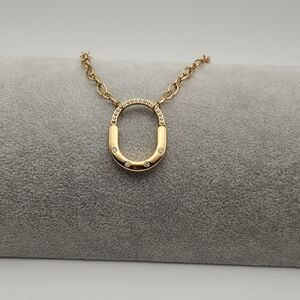 18K Gold Plated Stainless Steel Oval Link Pendant Necklace – Waterproof